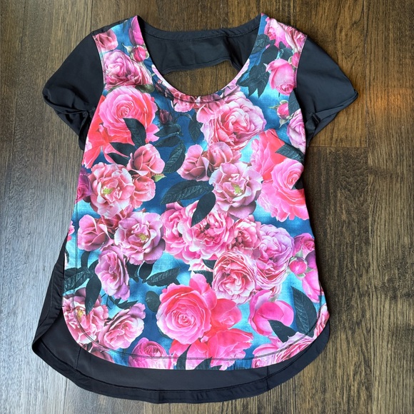 Lululemon Athletica Pink Floral Blouse - Picture 1 of 6